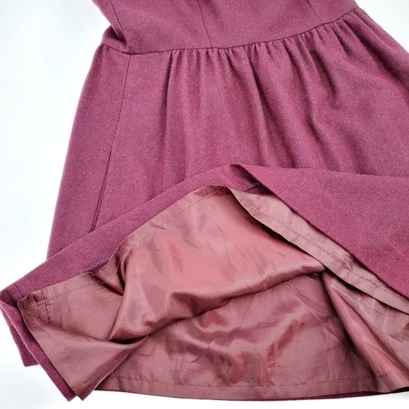 Urban Outfitters Kimchi Blue Wool Blend Burgundy Open Back Dress - Picture 6 of 10